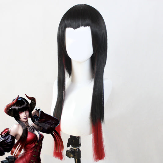 Tekken Eliza Render Black Red Cosplay Wig