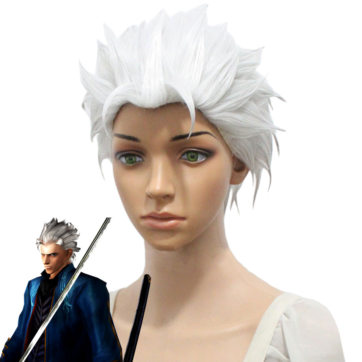 Devil May Cry III 3 Vergil Cosplay Wig