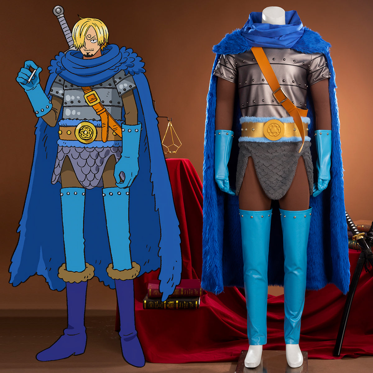 One Piece Sanji Vinsmoke Elbaph Elbaf Cosplay Costume