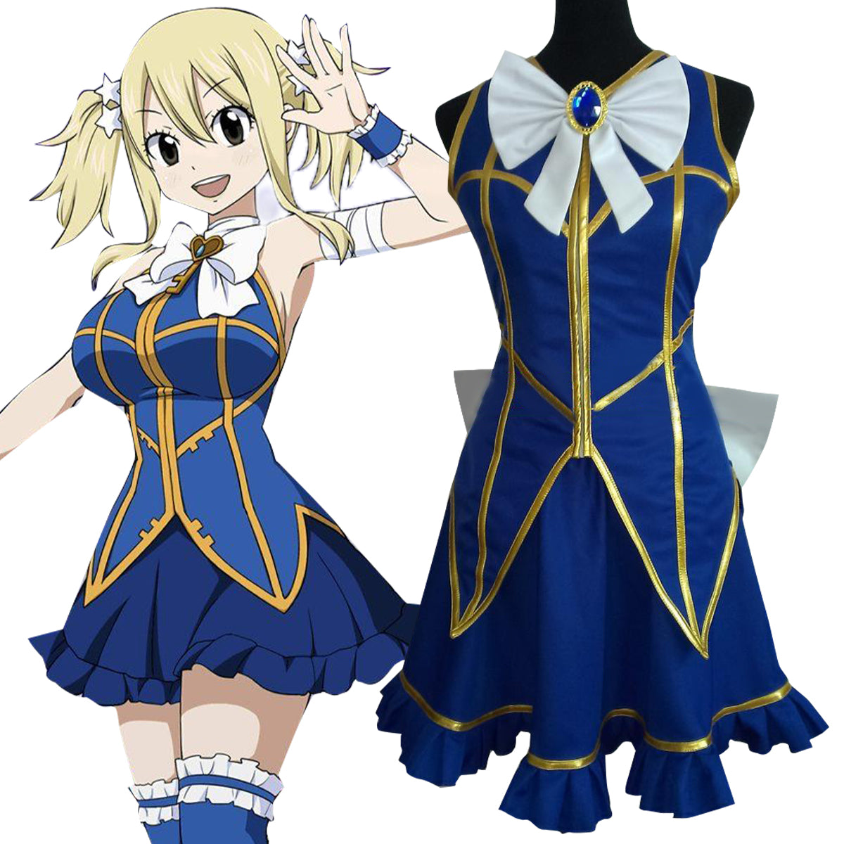 fairy tail lucy heartfilia dress Blue Cosplay costume – Gcosplay Select your size:17 Guest:Black Tie Wedding 1CM ≈ 0.39Inch Size Golden Globes best looks,