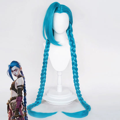 League of Legends LOL Arcane Jinx Halloween Blue Cosplay Wig