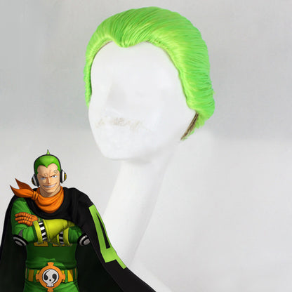 One Piece Germa 66 Vinsmoke Yonji Green Cosplay Wig