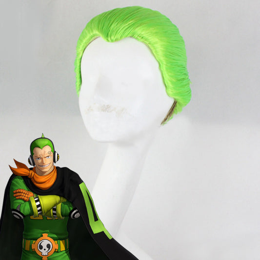 One Piece Germa 66 Vinsmoke Yonji Green Cosplay Wig