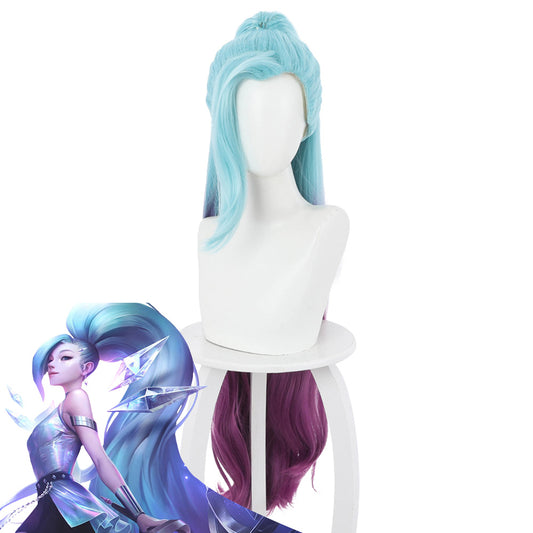League Of Legends LOL 2020 K/DA KDA All Out Seraphine Blue Cosplay Wig