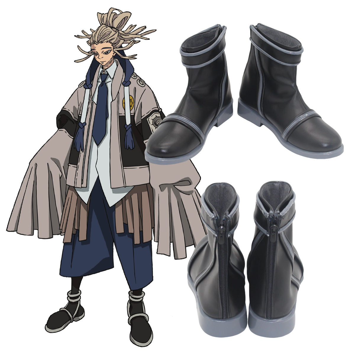 GACHI AKUTA GACHIAKUTA Tamsy Caines Black Cosplay Shoes