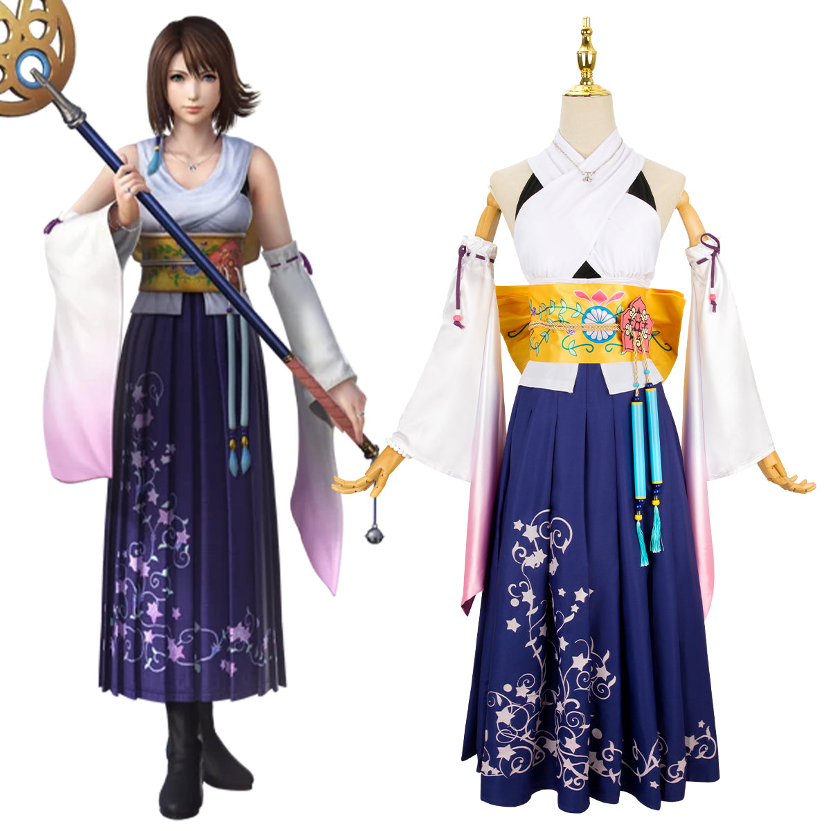 Final Fantasy X FF10 Yuna Cosplay Costume - Deluxe Version