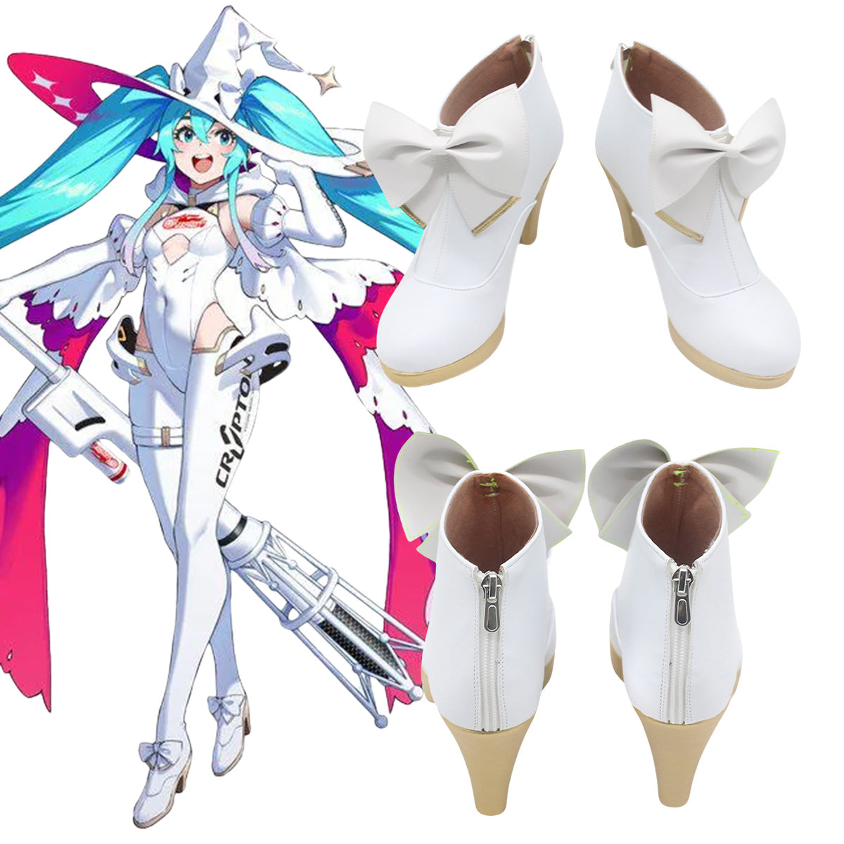 Vocaloid Hastune Miku Racing Miku 2024 Cosplay Shoes