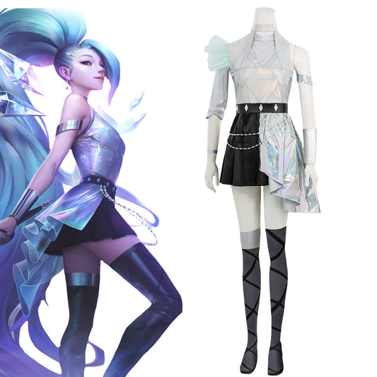 League Of Legends LOL KDA K/DA ALL OUT Seraphine Superstar Halloween Carnival Dance Dress Cosplay Costume