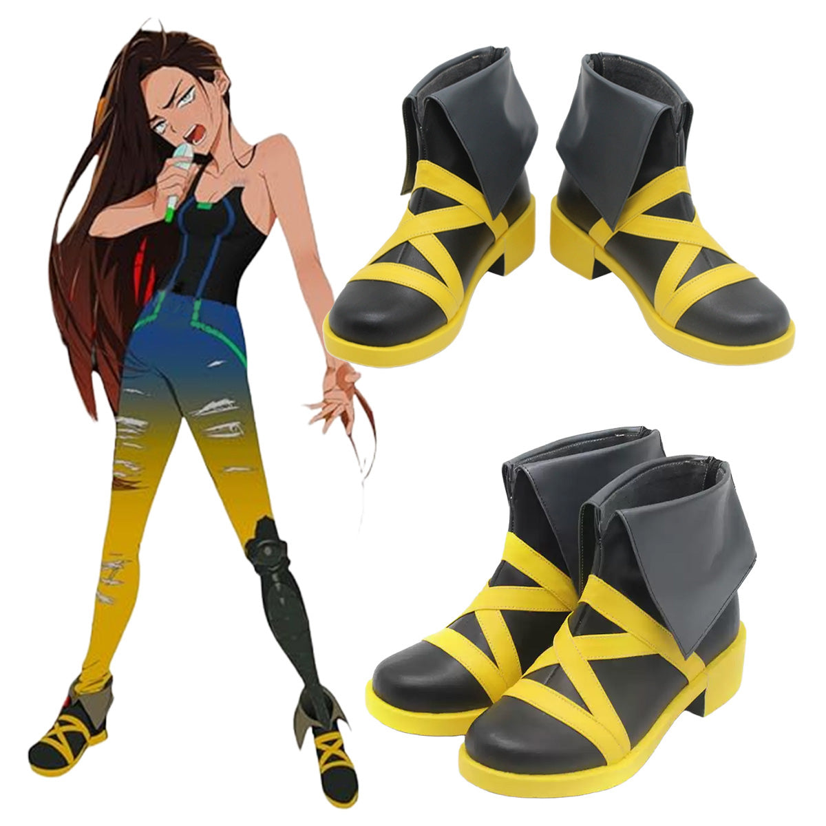 Alien Stage Hyuna Black Brown Cosplay Shoes
