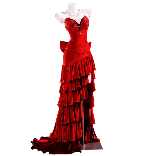 Final Fantasy VII Remake FF7 Aerith Gainsborough Red Dress Cosplay Costume