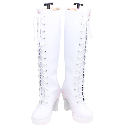 Akatsuki Deidara de Naruto Halloween zapatos blancos botas de Cosplay