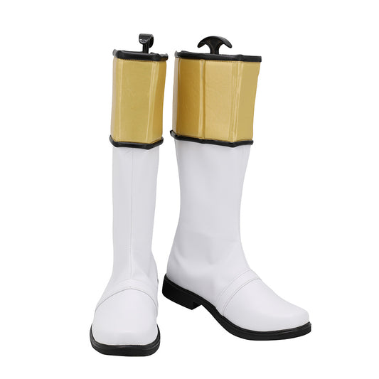 Mighty Morphin Power Rangers White Ranger White Shoes Cosplay Boots