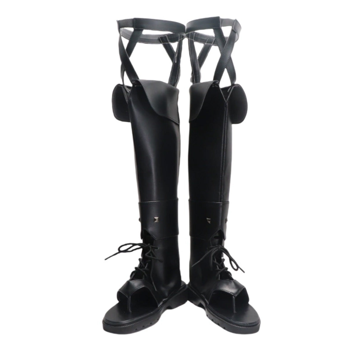 Final Fantasy XIV FF14 Minfilia Warde Black Shoes Cosplay Boots