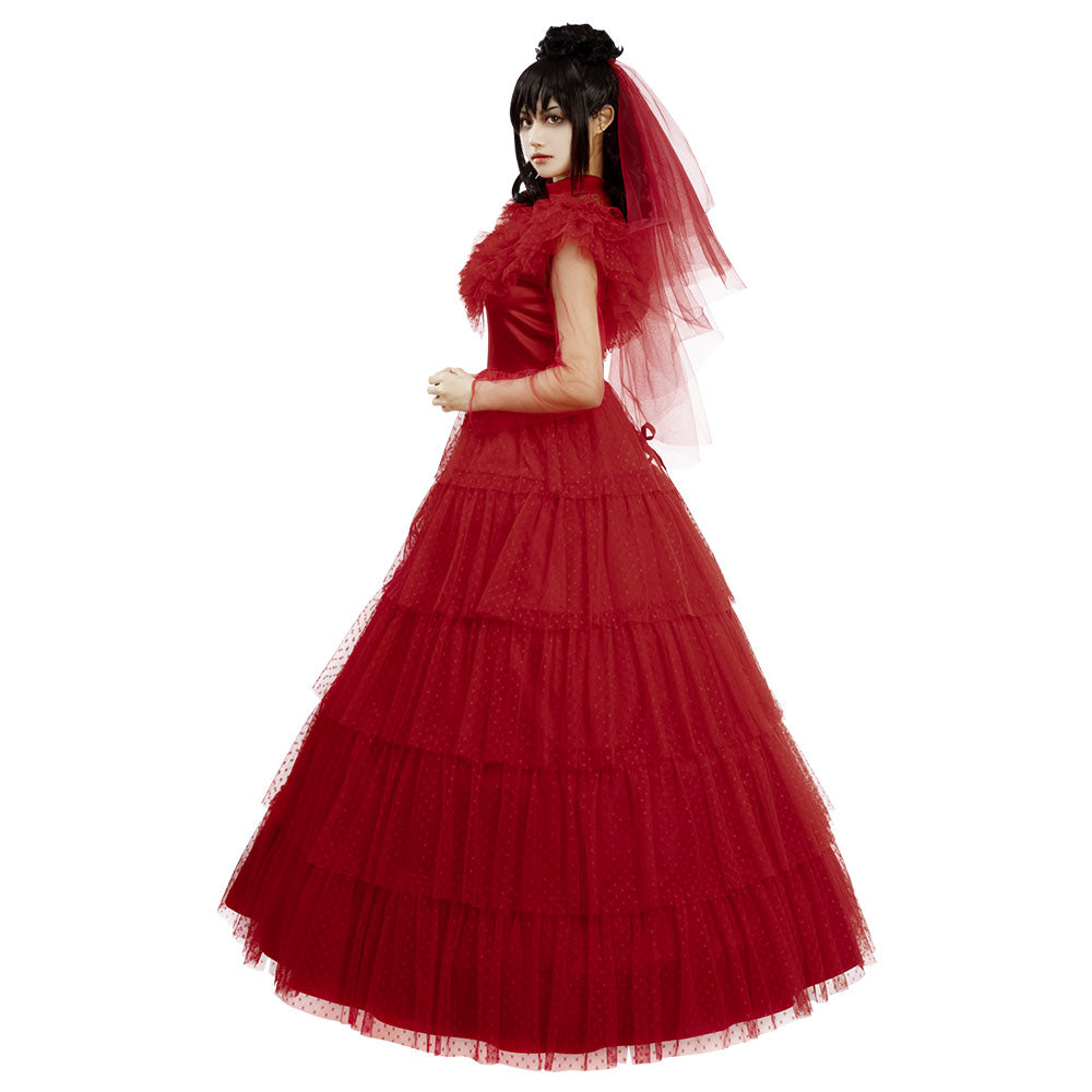 Beetlejuice Lydia Deetz Red Dress Cosplay Costume – Gcosplay