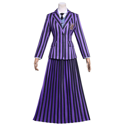 Wednesday Season 2 Agnes DeMille Purple School Uniform Cosplay Costume