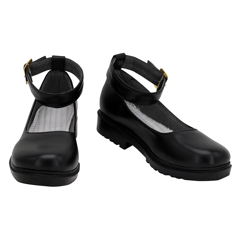 Final Fantasy XIV Housemaid's Apron Dress Black Cosplay Shoes