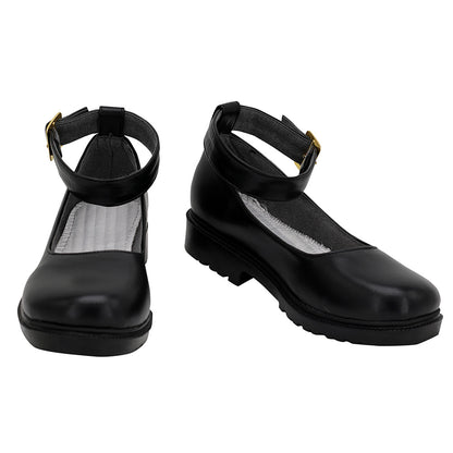 Final Fantasy XIV Housemaid's Apron Dress Black Cosplay Shoes