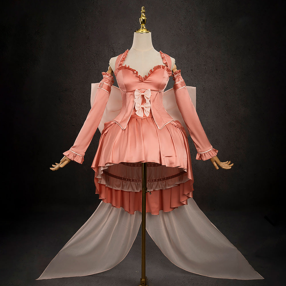cosplay pink dress Fairy Tale Aurora Princess Cosplay Costume Sparkling Pink Gown N09608, XS