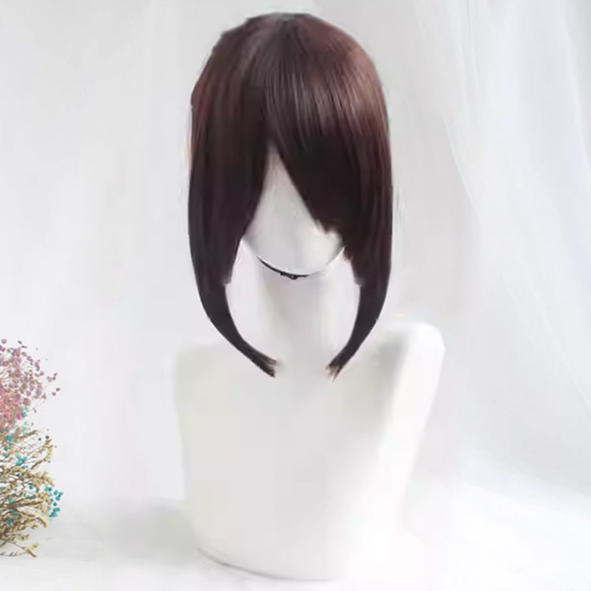 Arataki Itto von Genshin Impact Silber Weiß Rot Cosplay Perücke