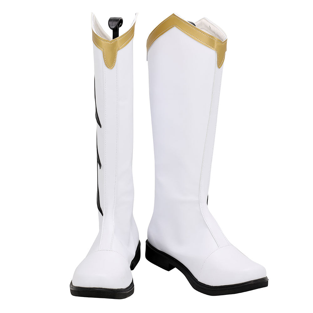 Power Rangers Dino Thunder White Dino Ranger White Shoes Cosplay Boots