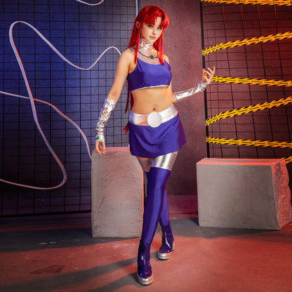Halloween Starfire Superheroine Cosplay Costume