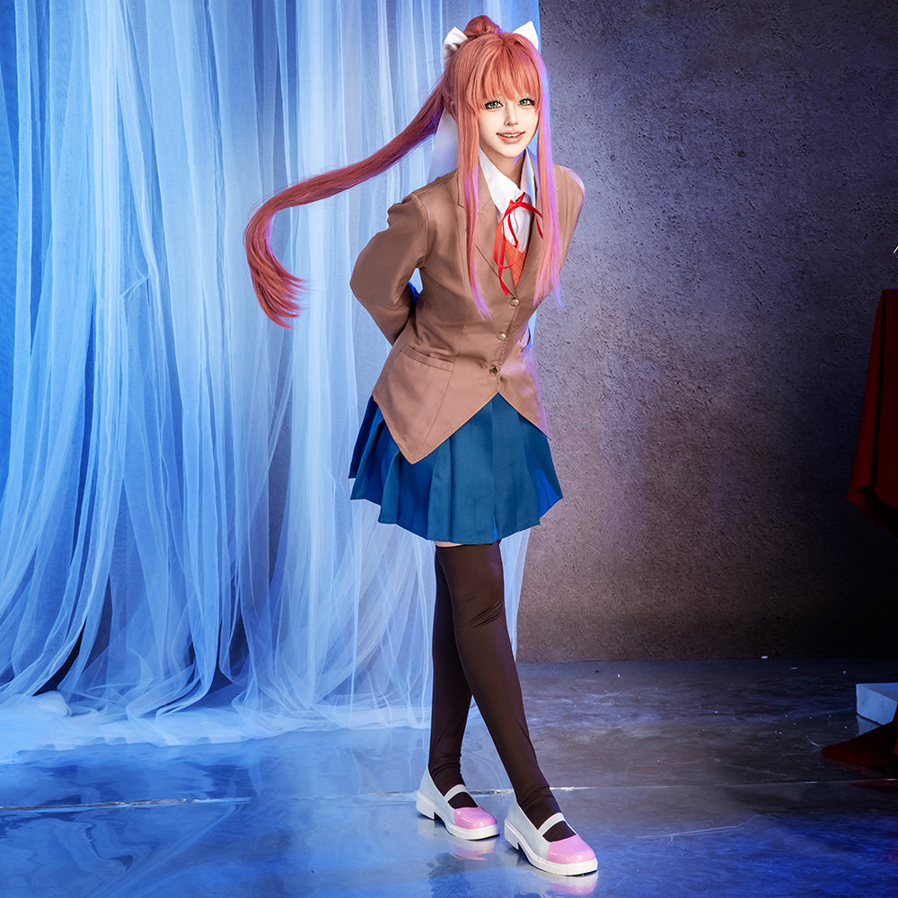 Doki Doki Literature Club! Monica Sayori Natsuki Yuri School Uniform Cosplay Costume