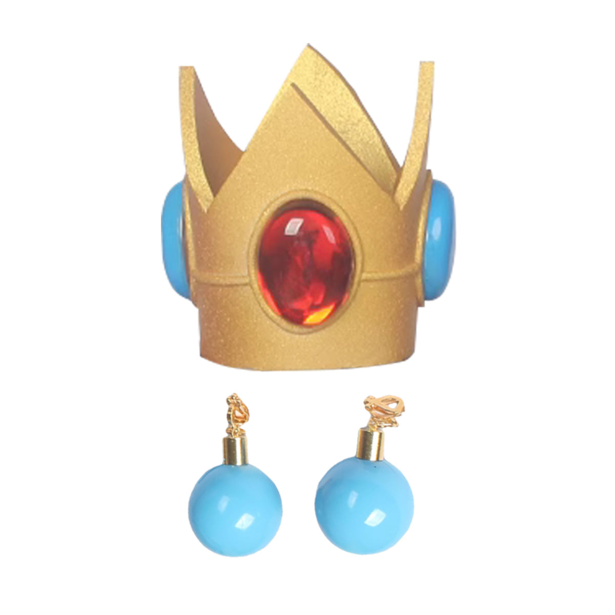 Halloween Women Peach Pink Princess Crown And Earring Cosplay Accessory Prop