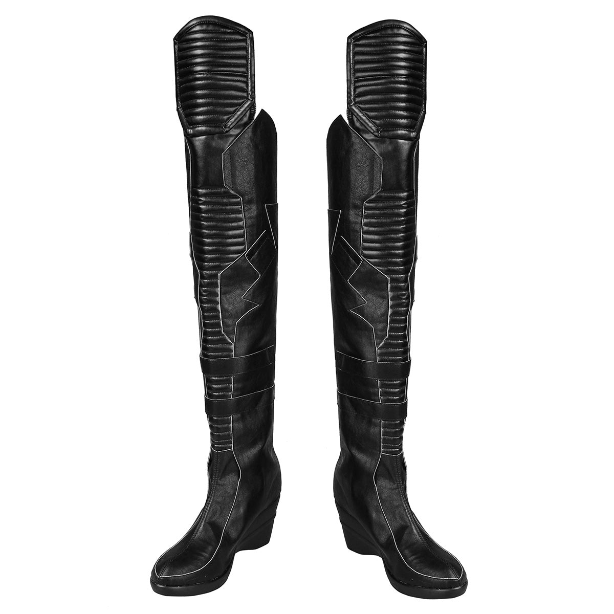 Cyberpunk 2077 V Female Black Long Shoes Cosplay Boots