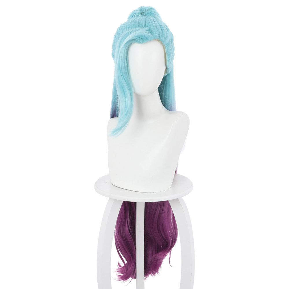 League Of Legends LOL 2020 K/DA KDA All Out Seraphine Blue Cosplay Wig
