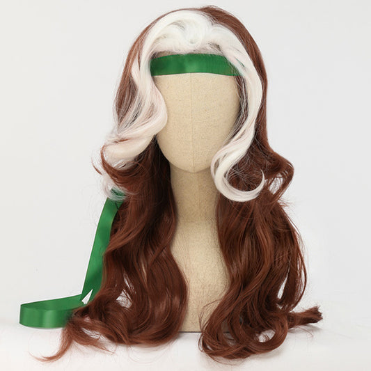 Marvel Rivals Rogue White Brown Cosplay Wig