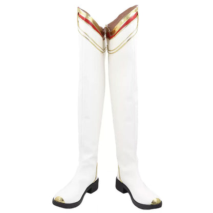 Clair Obscur: Expedition 33 Maelle White Flowers Suit Outfit White Shoes Cosplay Boots