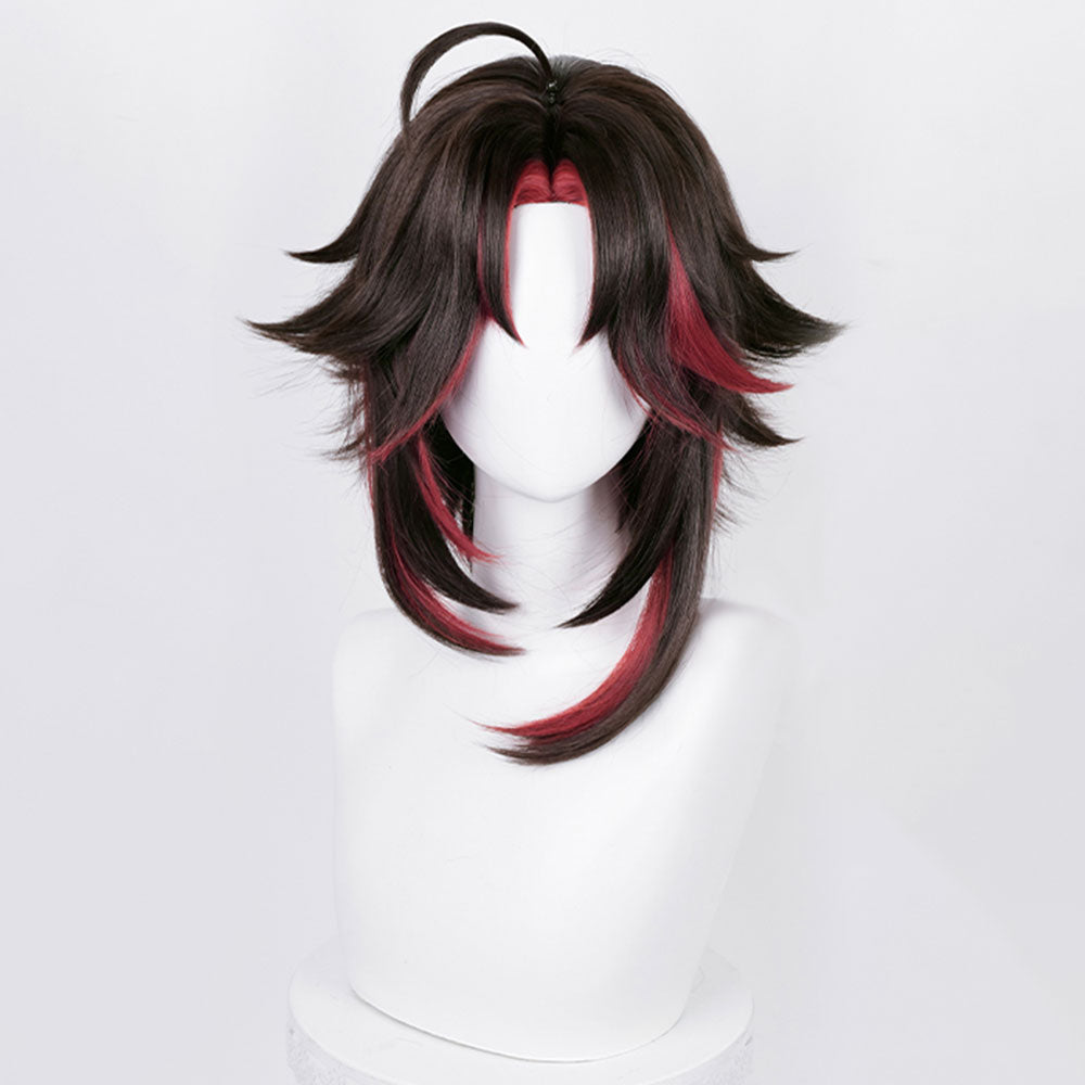 Genshin Impact Xiao Black Red Cosplay Wig