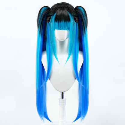 The Hundred Line -Last Defense Academy-Darumi Amemiya Blue Black Cosplay Wig