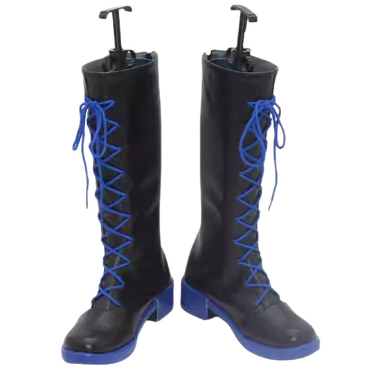 Genshin Impact Hoyofair2024 Flame Fusion Music And Art Festival Scaramouche The Wanderer Black Blue Shoes Cosplay Boots