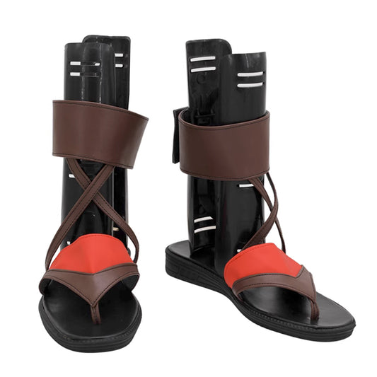 Akatsuki Deidara de Naruto Halloween zapatos blancos botas de Cosplay