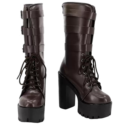 Akatsuki Deidara de Naruto Halloween zapatos blancos botas de Cosplay