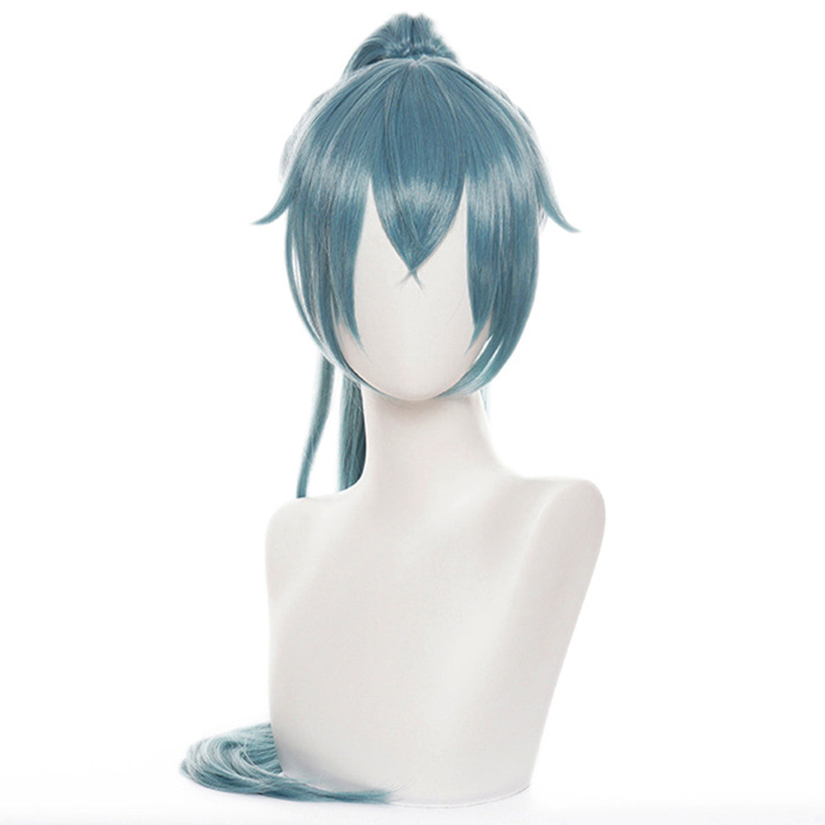 Genshin Impact Yelan Negro Morado Cosplay Peluca