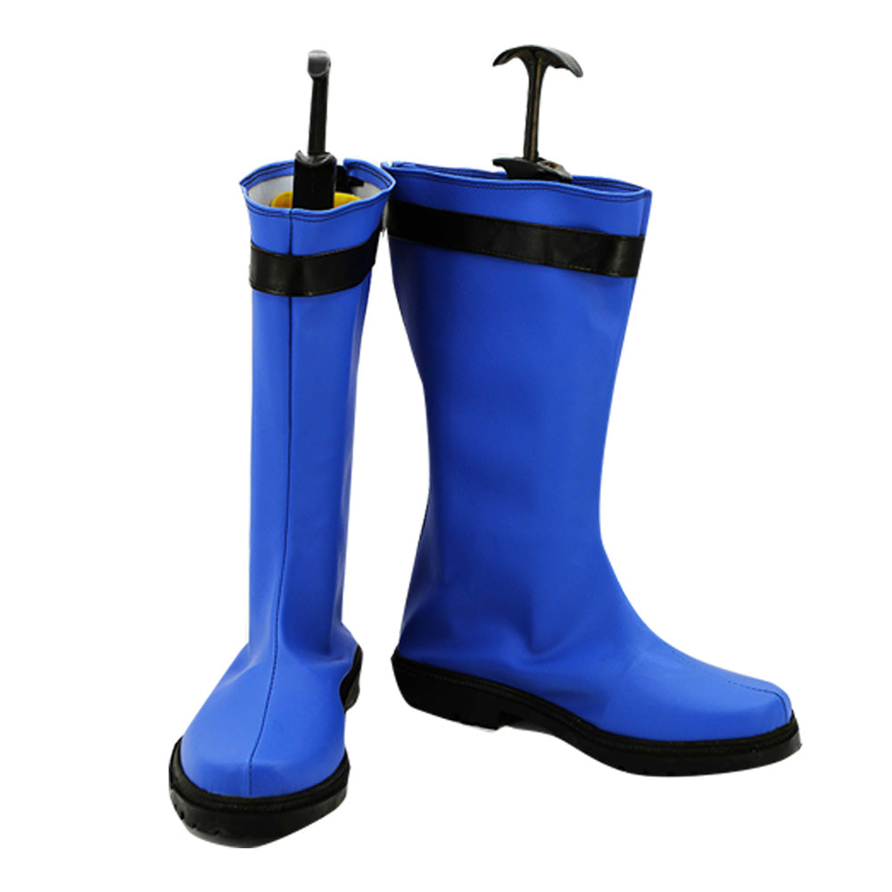 Power Rangers Samurai Blue Samurai Ranger Blue Shoes Cosplay Boots