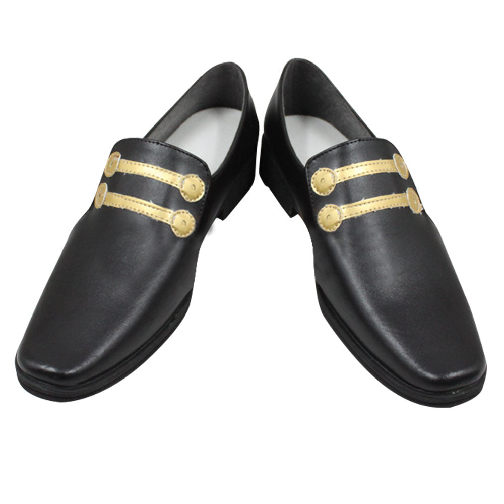 One Piece Sir Crocodile Desert King Black Golden Shoes Cosplay Boots