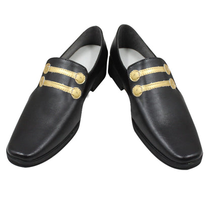 One Piece Sir Crocodile Desert King Black Golden Shoes Cosplay Boots