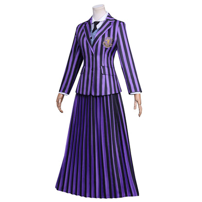 Wednesday Season 2 Agnes DeMille Purple School Uniform Cosplay Costume