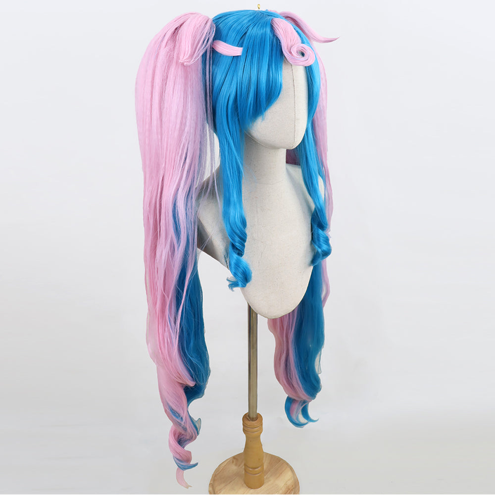 Project Voltage Pokemon X Hatsune Miku Fairy-type Pink Blue Cosplay Wig