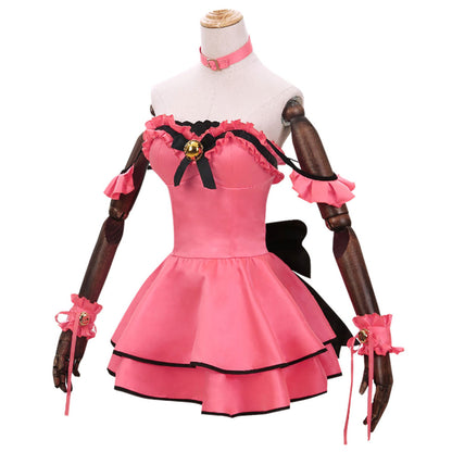 Date A Live Tokisaki Kurumi Nightmare Pink Cat Cosplay Costume