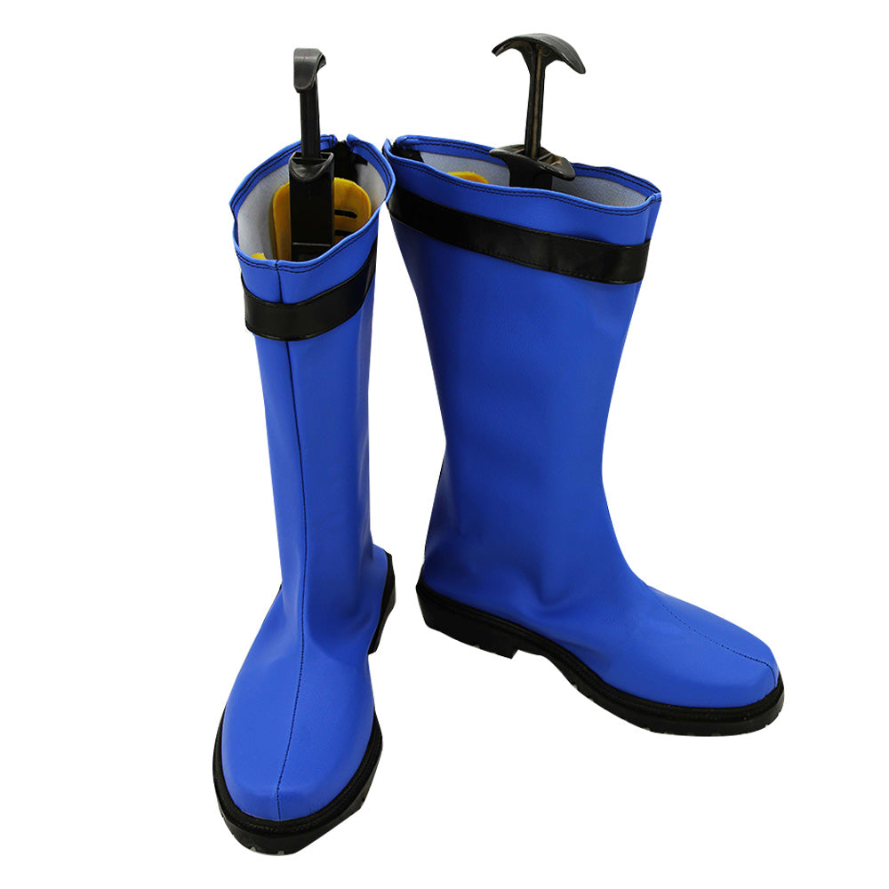 Power Rangers Samurai Blue Samurai Ranger Blue Shoes Cosplay Boots