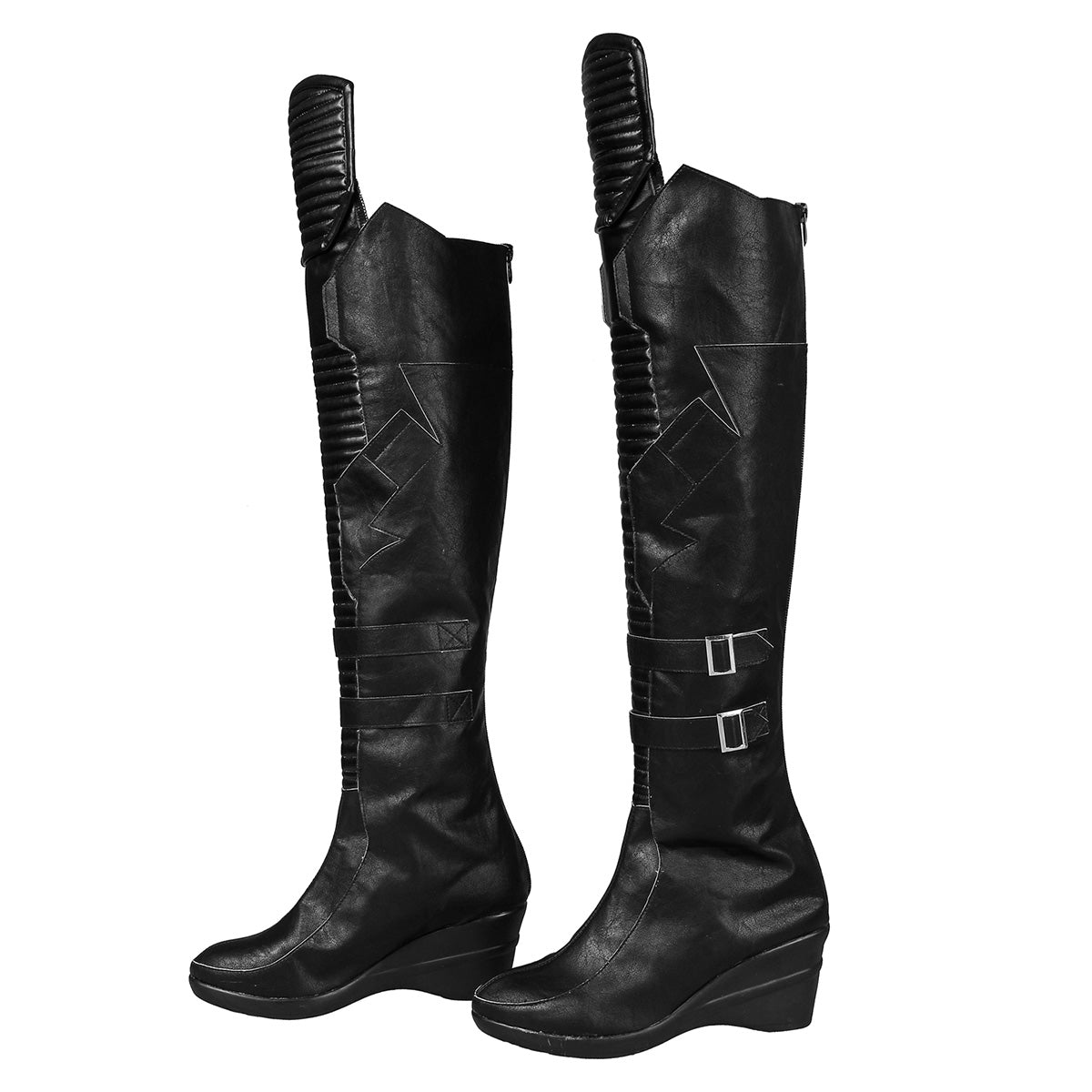 Cyberpunk 2077 V Female Black Long Shoes Cosplay Boots