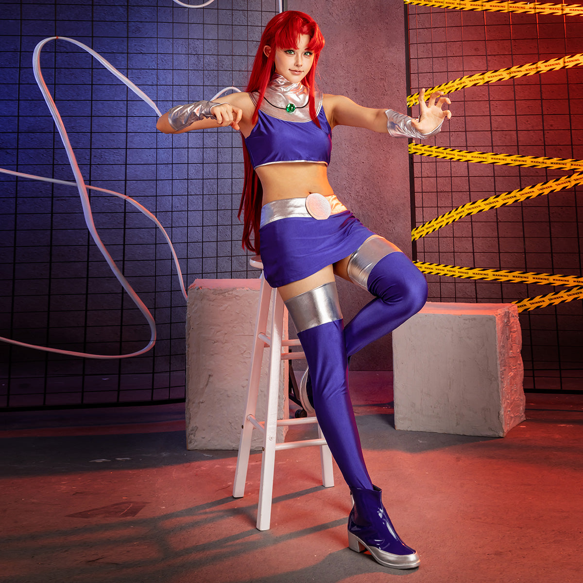 Halloween Starfire Superheroine Cosplay Costume