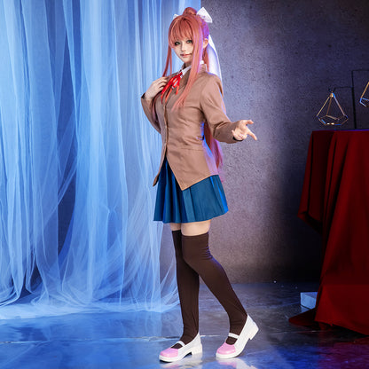 Doki Doki Literature Club! Monica Sayori Natsuki Yuri School Uniform Cosplay Costume