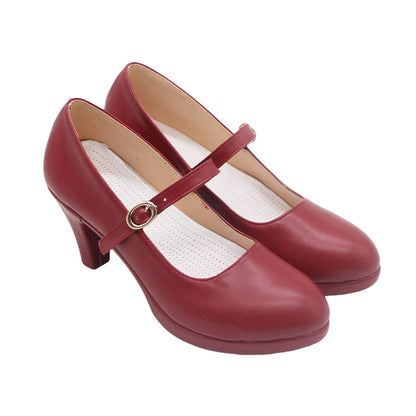 BanG Dream! Ave Mujica Mutsumi Wakaba Mortis Red Cosplay Shoes