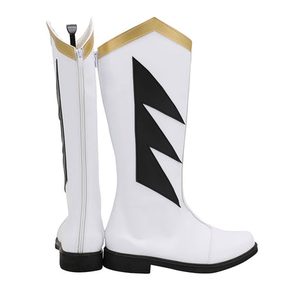 Power Rangers Dino Thunder White Dino Ranger White Shoes Cosplay Boots