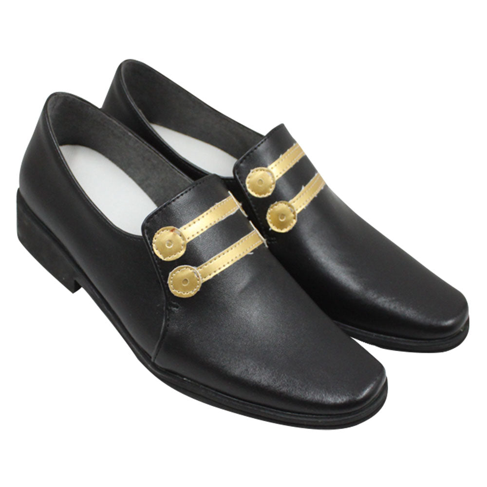 One Piece Sir Crocodile Desert King Black Golden Shoes Cosplay Boots